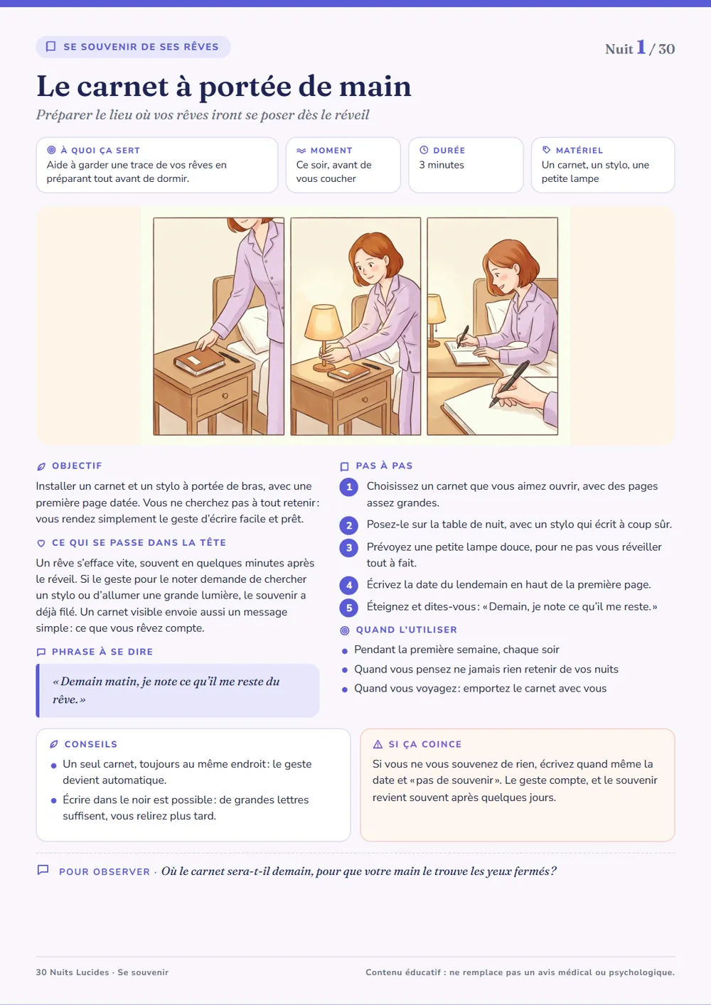 Fiche de la nuit 1