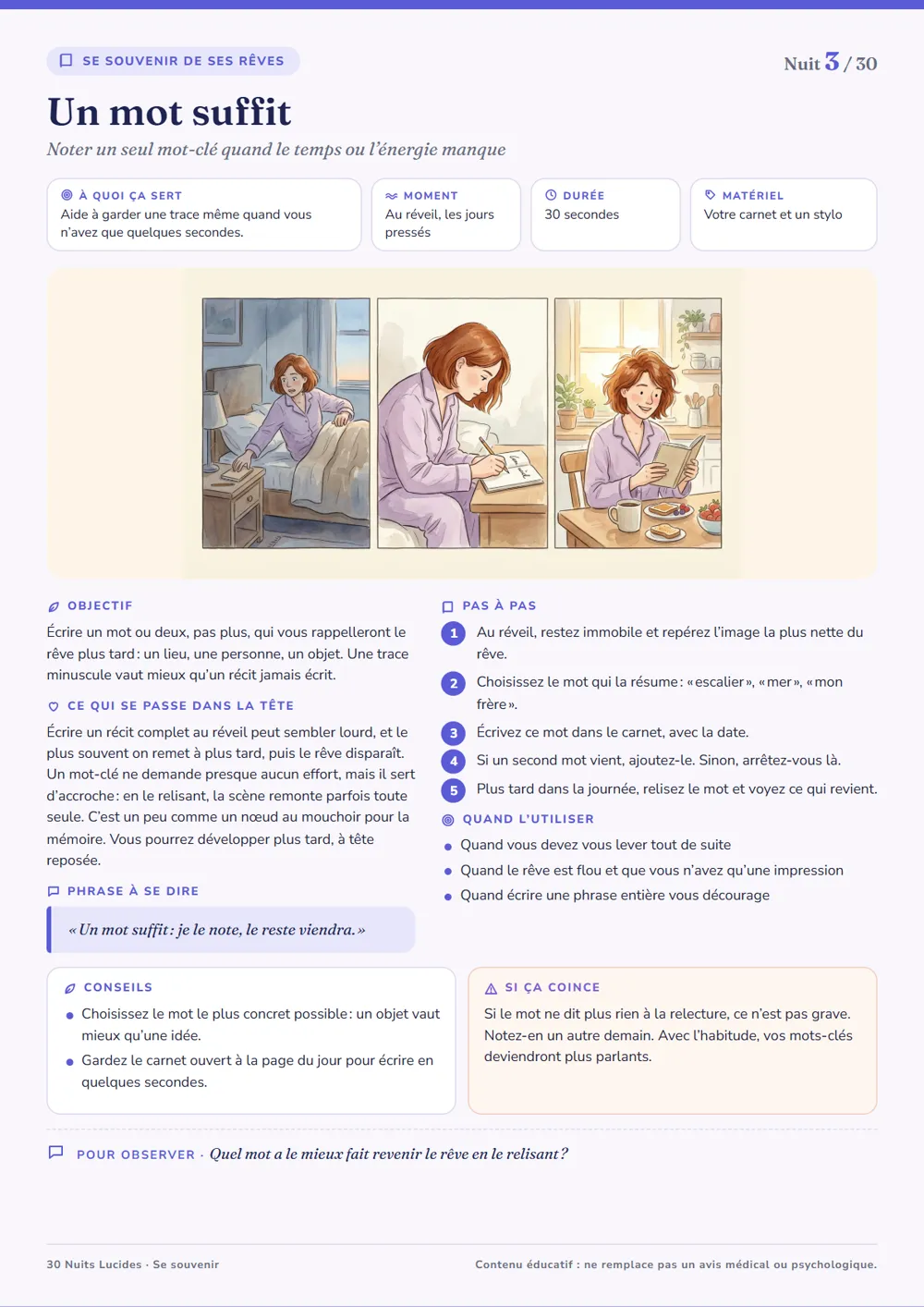 Fiche de la nuit 3