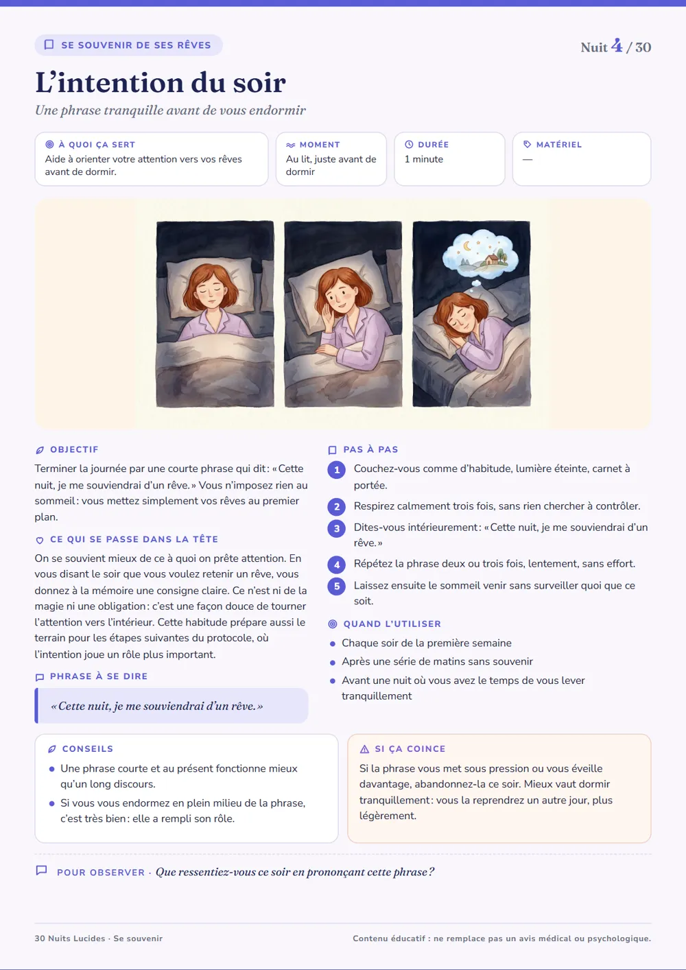 Fiche de la nuit 4