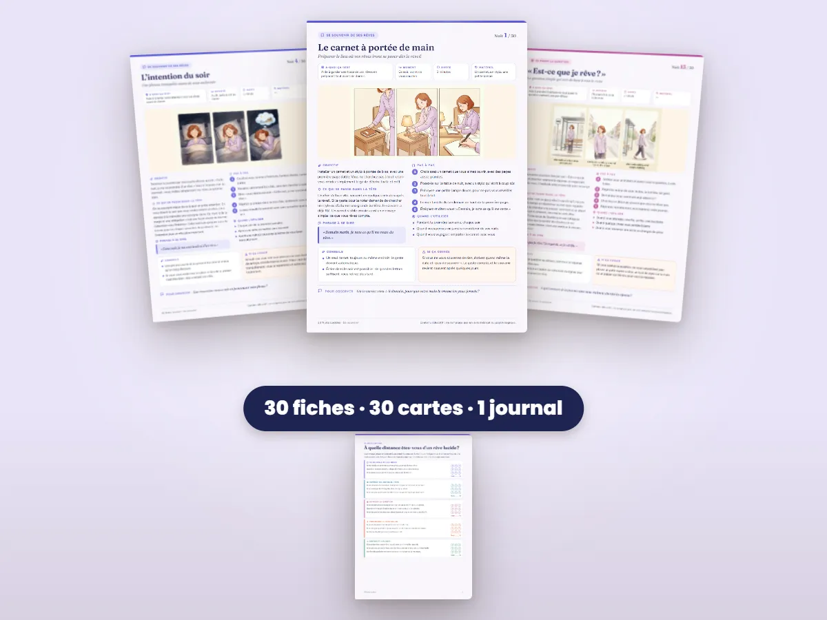30 Nuits Lucides : les fiches illustrées, les cartes et le journal de 30 nuits